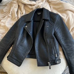 Topshop black leather jacket